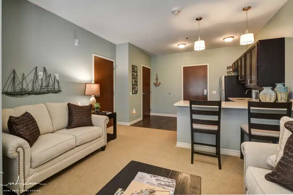 Cozy dining room in bedroom