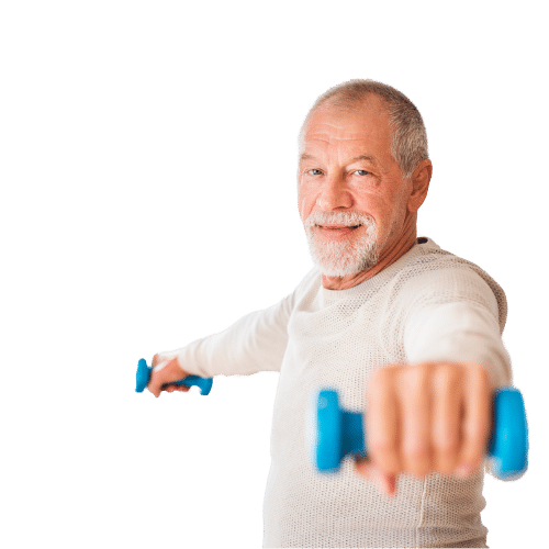 old man doing exercise